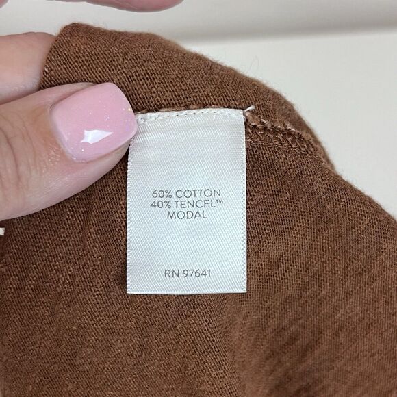 J Jill Dress Womens Medium Sleeveless Shift Pockets Travel Tropical Boho Brown - Picture 6 of 12